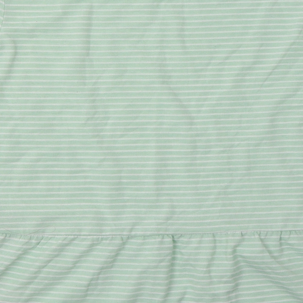 TOM TAILOR Womens Green Striped Polyester Pullover Sweatshirt Size S Pullover