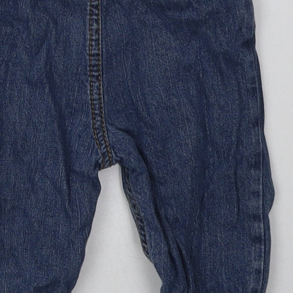F&F Boys Blue Cotton Capri Trousers Size 3-6 Months