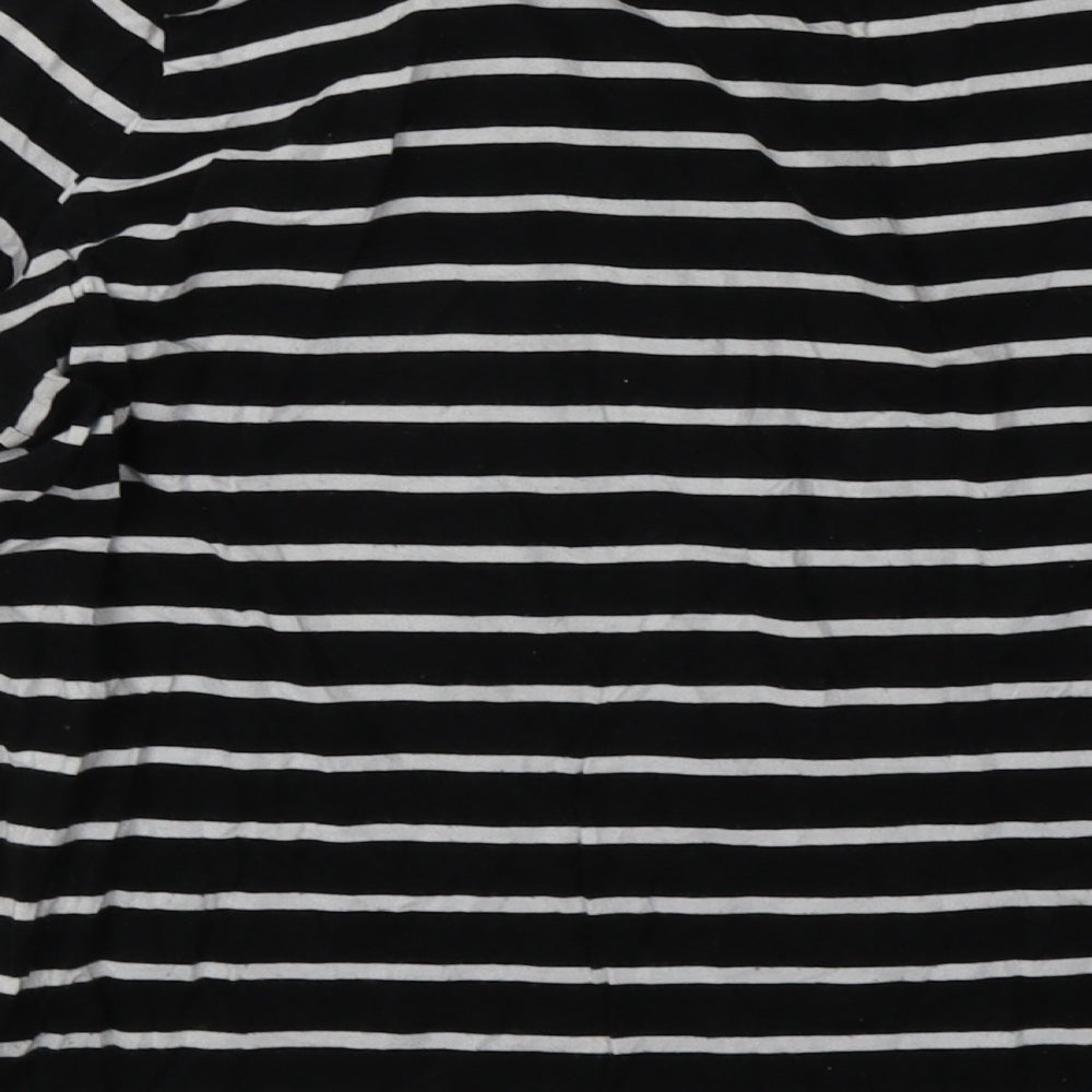 New Look Womens Black Striped Cotton Pullover Sweatshirt Size 6 Pullover