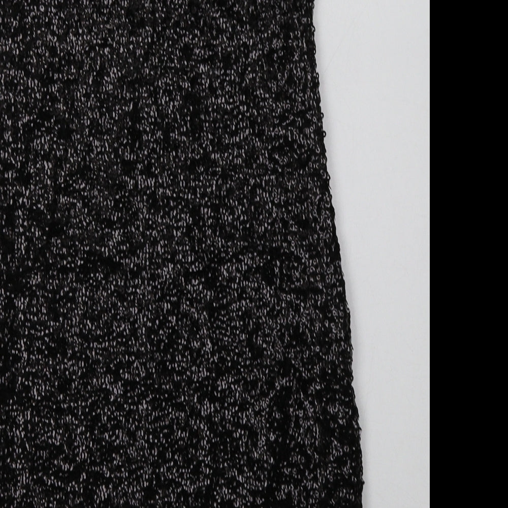 Sweewe Womens Black Polyester Bodycon Size S Scoop Neck Pullover - Sequin Detail