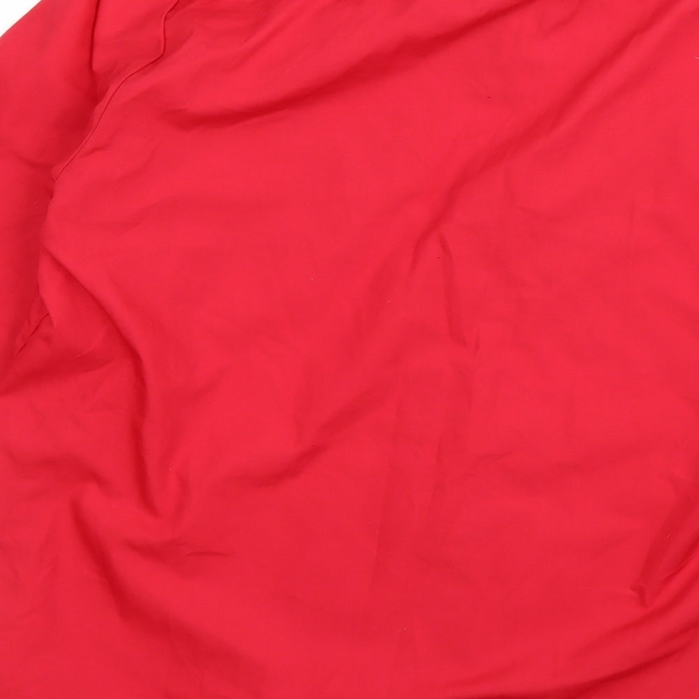 Banner Mens Red Polyester Button-Up Size 38 Collared Button