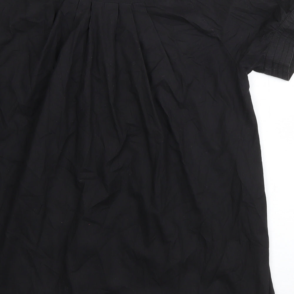 Miss Posh Womens Black Cotton Basic Blouse Size 10 Square Neck
