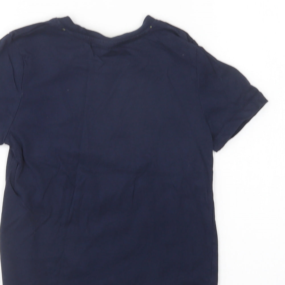 F&F Boys Blue Cotton Basic T-Shirt Size 4-5 Years Crew Neck - Player