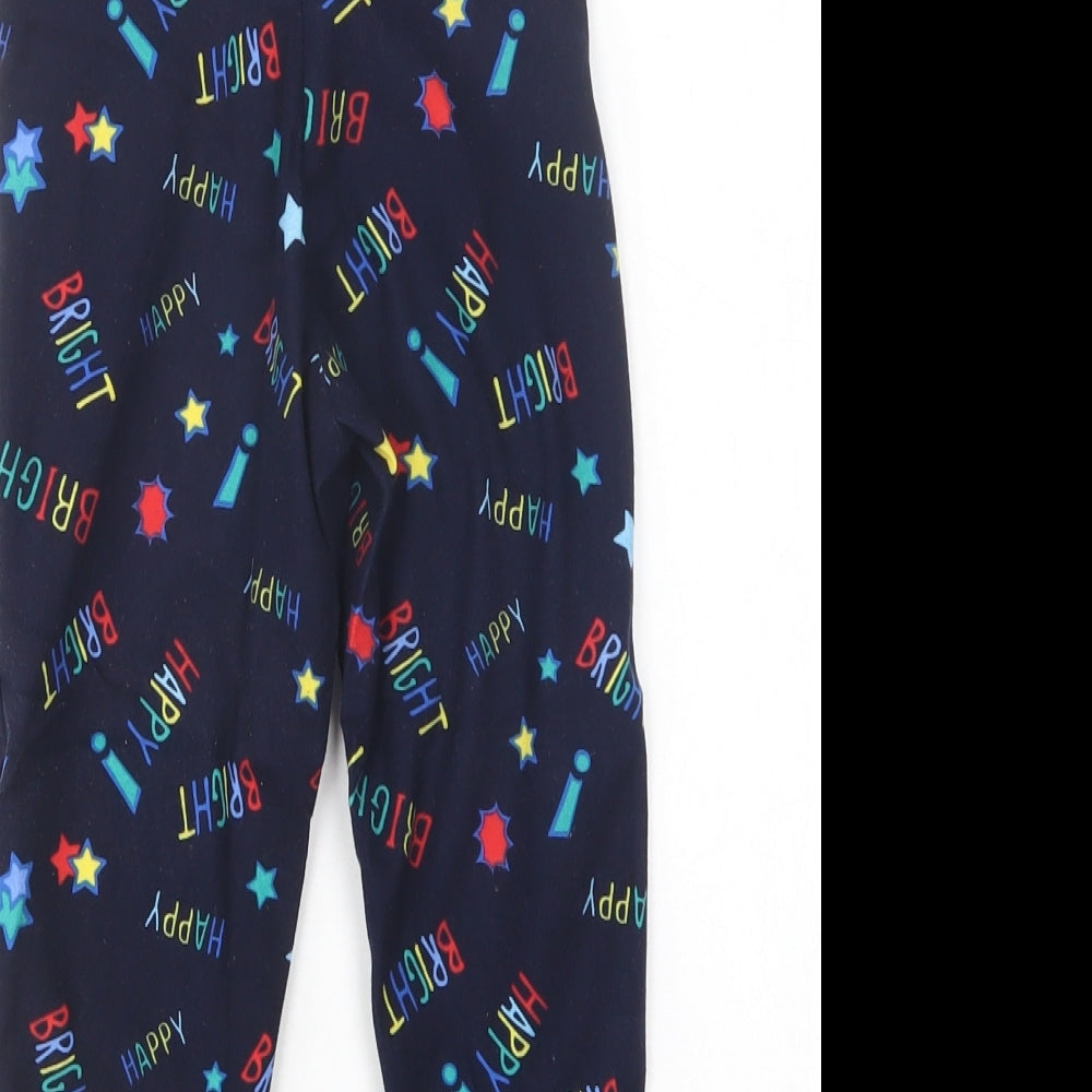 Lily & Dan Girls Blue Geometric Polyester Pyjama Pants Size 3-4 Years - Star Print