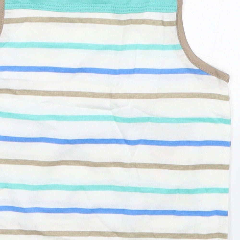 Curly Sue Boys Blue Striped Cotton Basic Tank Size 2-3 Years Round Neck Pullover - Bear