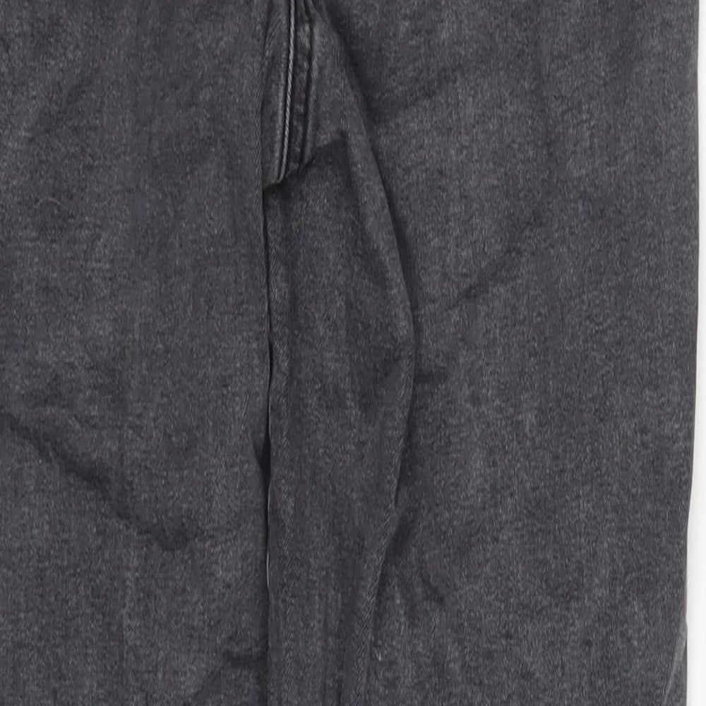 Papaya Womens Grey Cotton Skinny Jeans Size 12 L27 in Regular Button