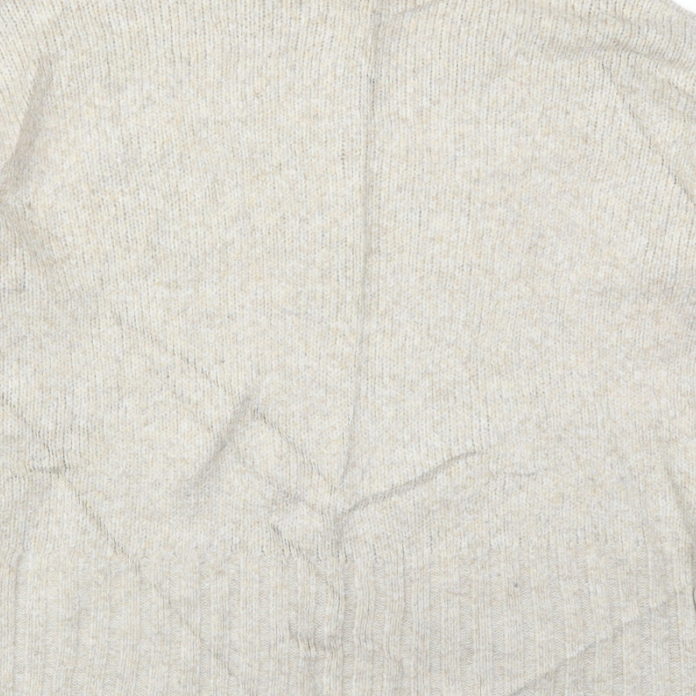 New Look Womens Beige High Neck Acrylic Pullover Jumper Size M