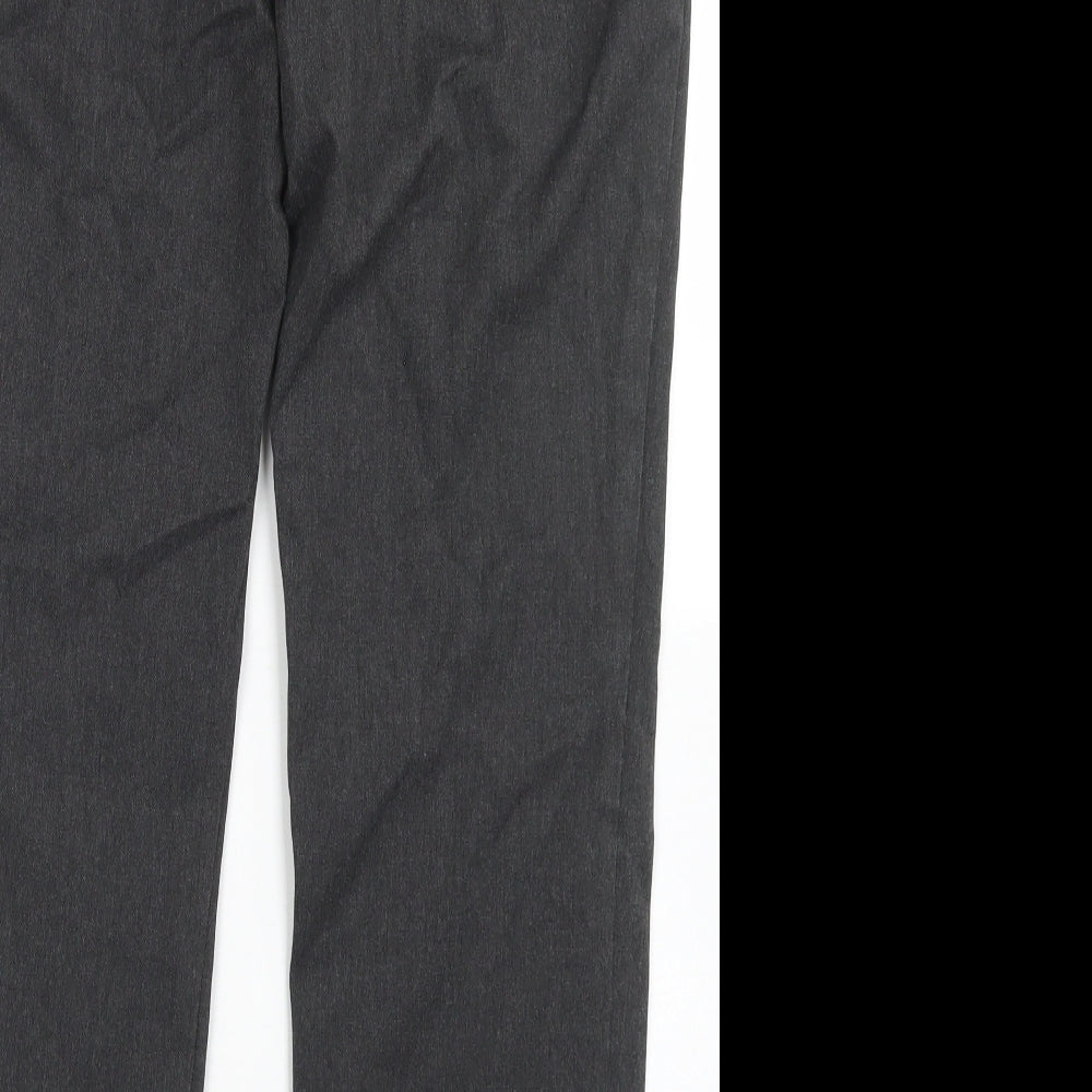 Winterbottom's Mens Grey Polyester Dress Pants Trousers Size 34 in L28 in Regular Hook & Eye