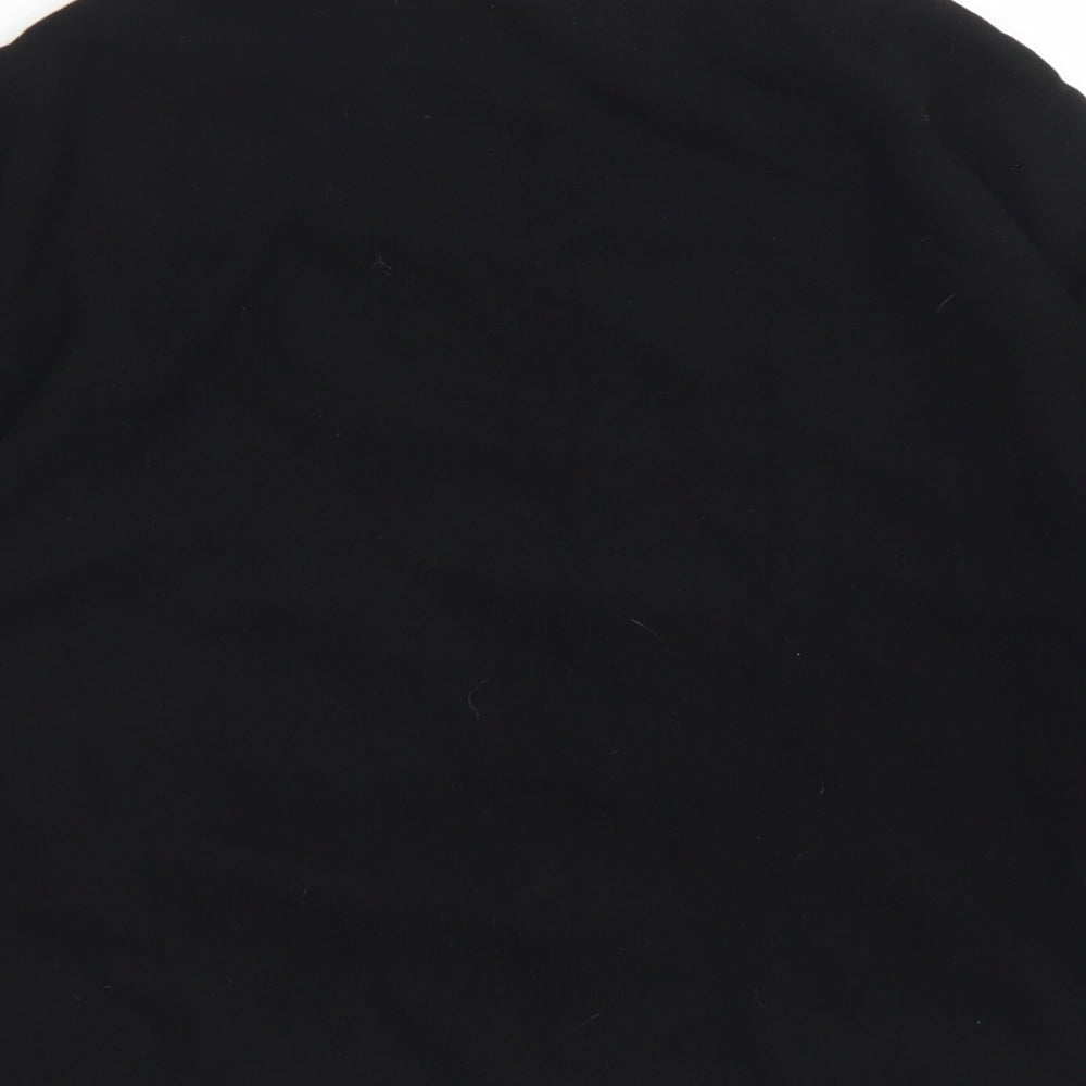 Next Womens Black Viscose Cropped T-Shirt Size 6 Off the Shoulder