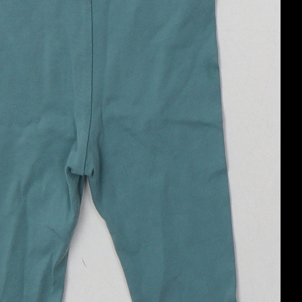 Marks and Spencer Girls Blue Cotton Capri Trousers Size 9 Months