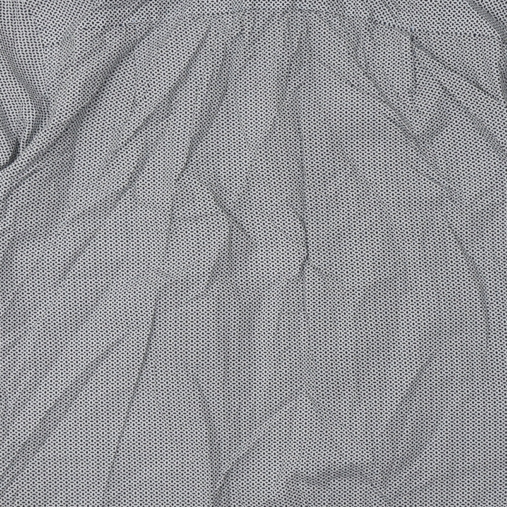 Debenhams Mens Blue Geometric Cotton Button-Up Size M Collared Button