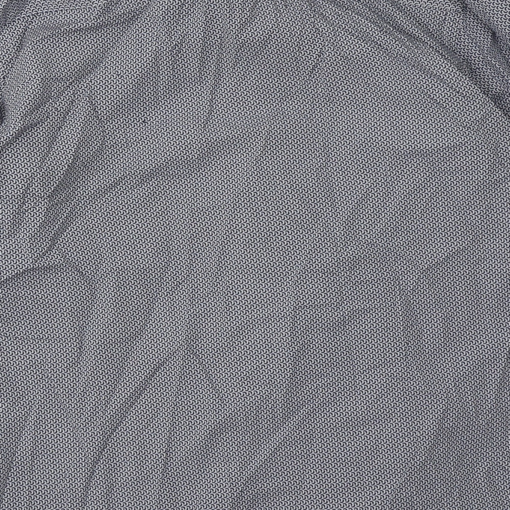 Debenhams Mens Blue Geometric Cotton Button-Up Size M Collared Button