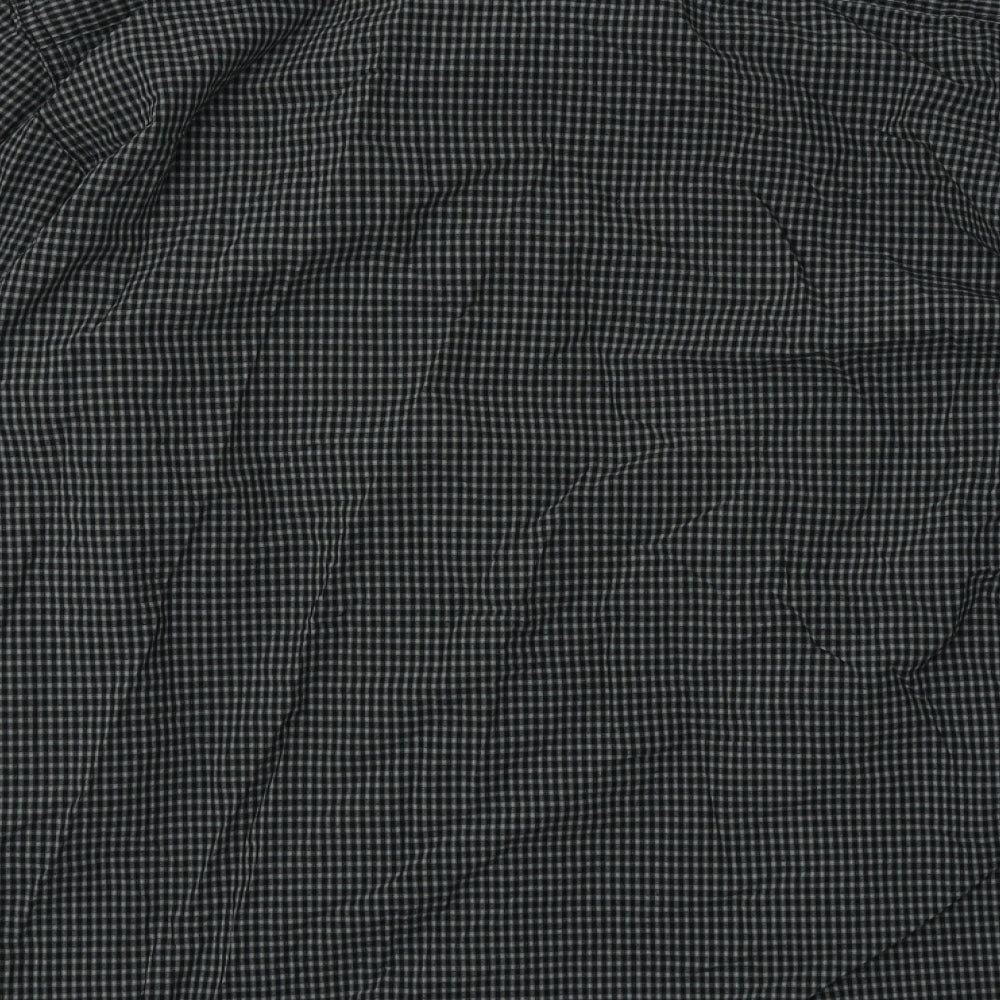 Old Navy Mens Black Check Cotton Button-Up Size S Collared Button