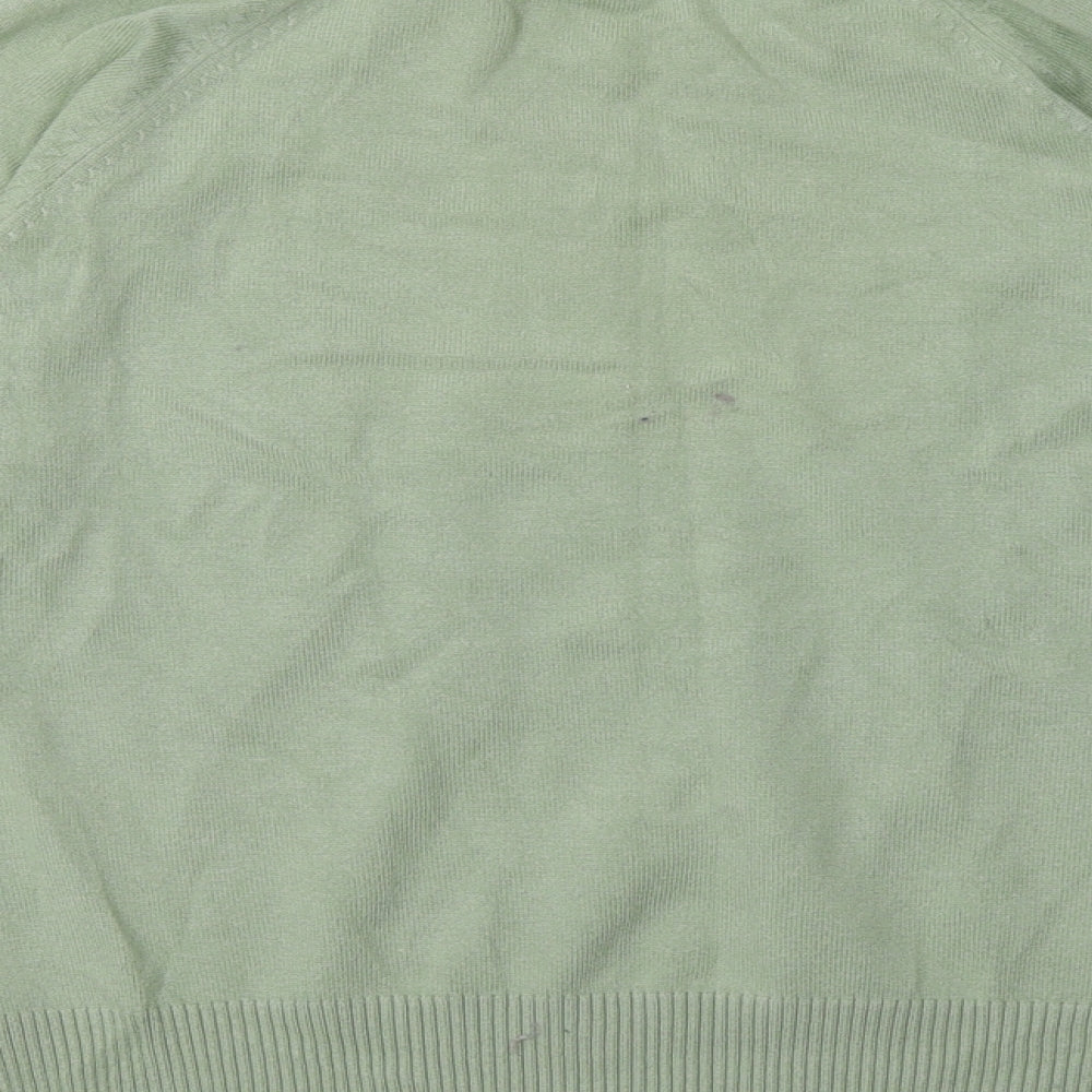 Marks & Spencer Womens Green Viscose Pullover Sweatshirt Size 14 Zip
