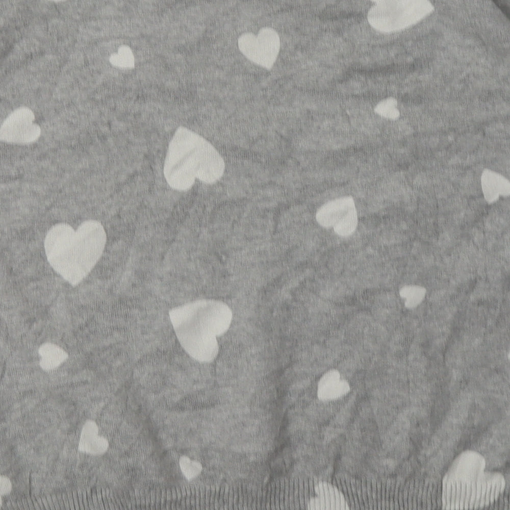 Marks & Spencer Womens Grey Geometric Cotton Pullover Sweatshirt Size M Pullover