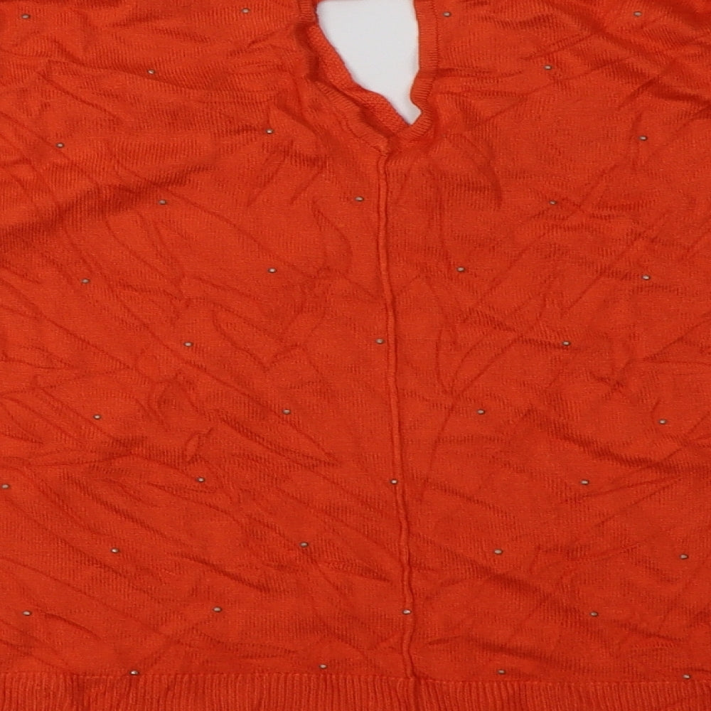 trend Womens Orange Viscose Pullover Sweatshirt Size 14 Pullover