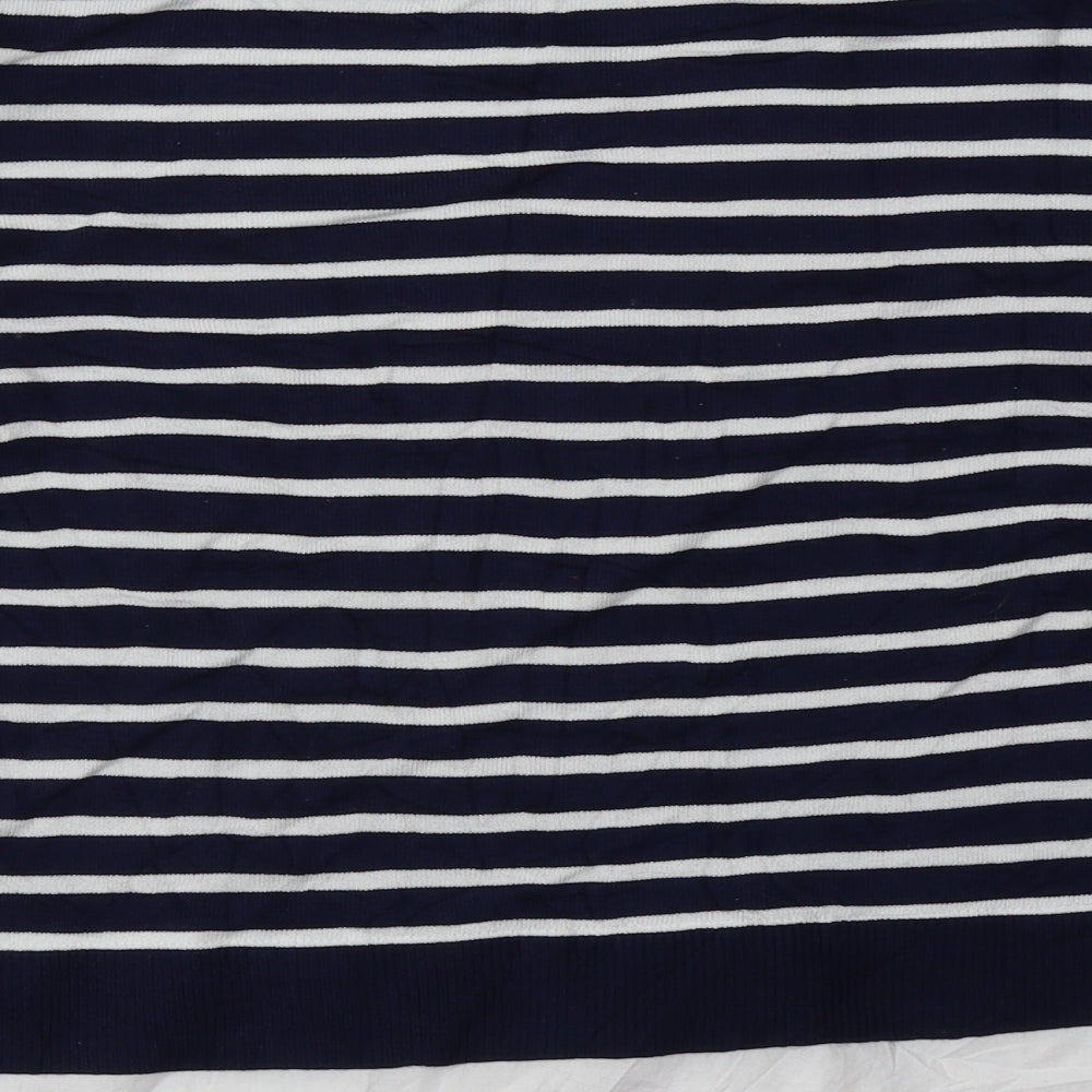wallus Womens Blue Striped Viscose Pullover Sweatshirt Size M Pullover