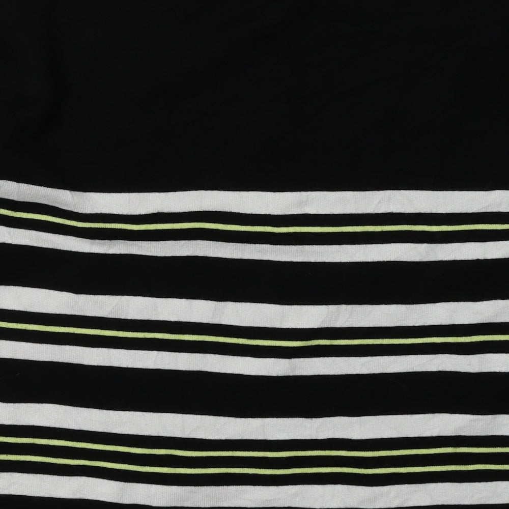 Precis Womens Black Striped Viscose Pullover Sweatshirt Size S Pullover
