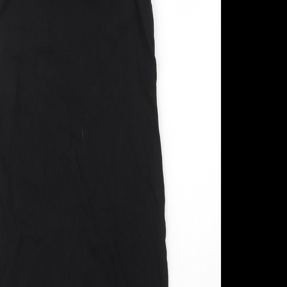 H&M Womens Black Cotton Basic Tank Size 6 Round Neck