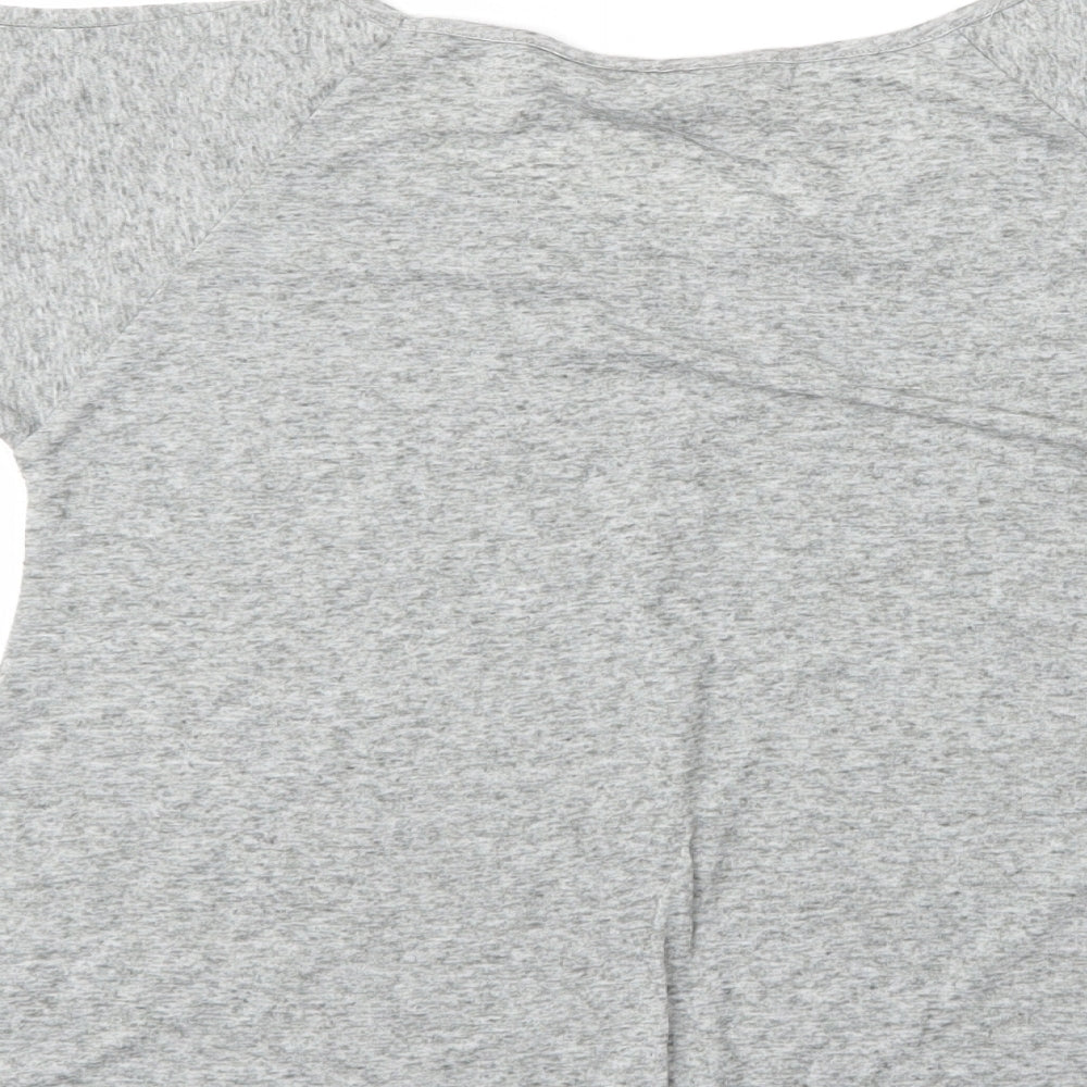 New Look Womens Grey Polyester Basic Blouse Size 8 Round Neck