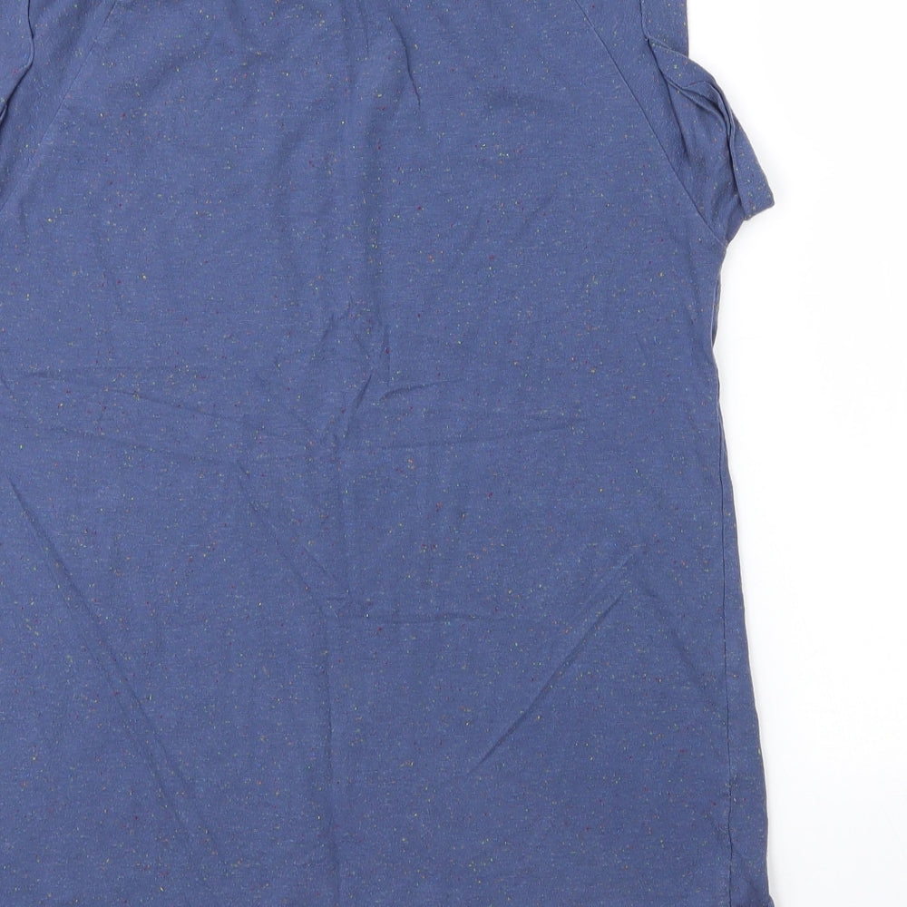 Topshop Womens Blue Acrylic Basic T-Shirt Size 8 Round Neck