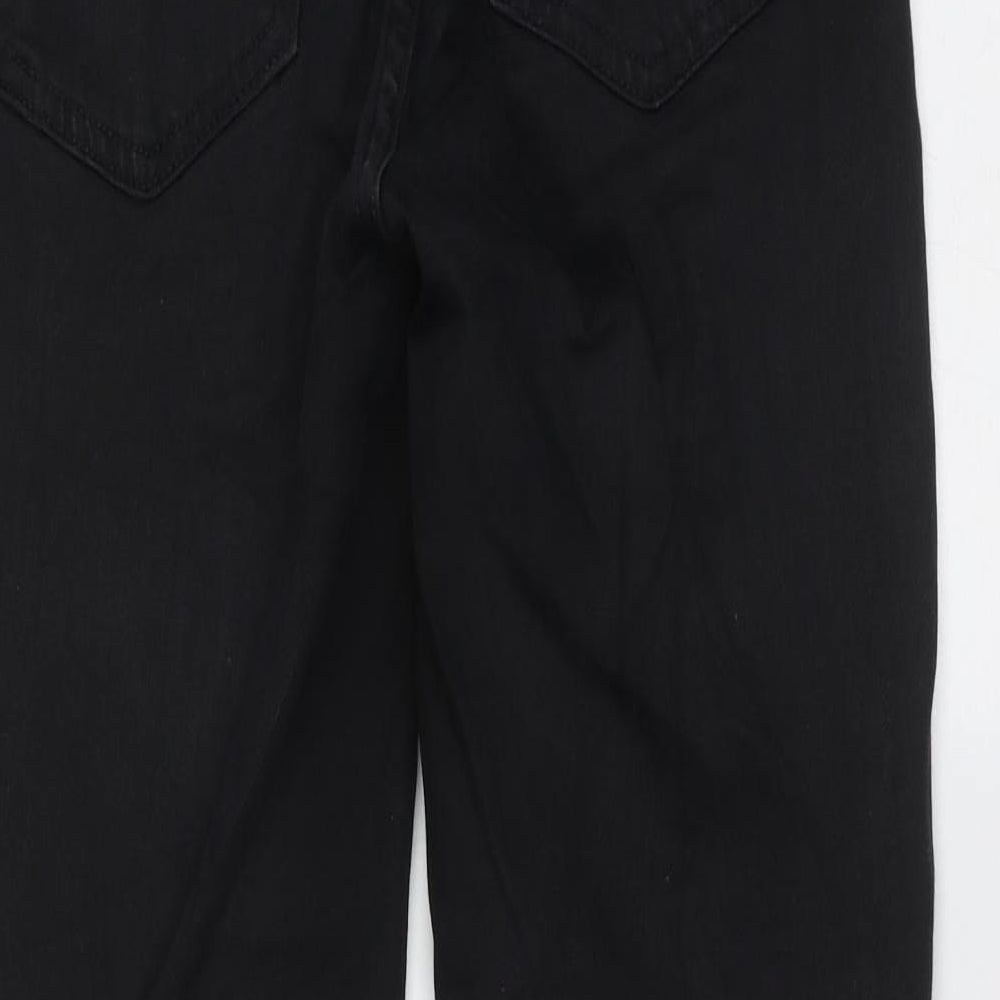 Marks and Spencer Womens Black Cotton Skinny Jeans Size 8 L26 in Extra-Slim Zip
