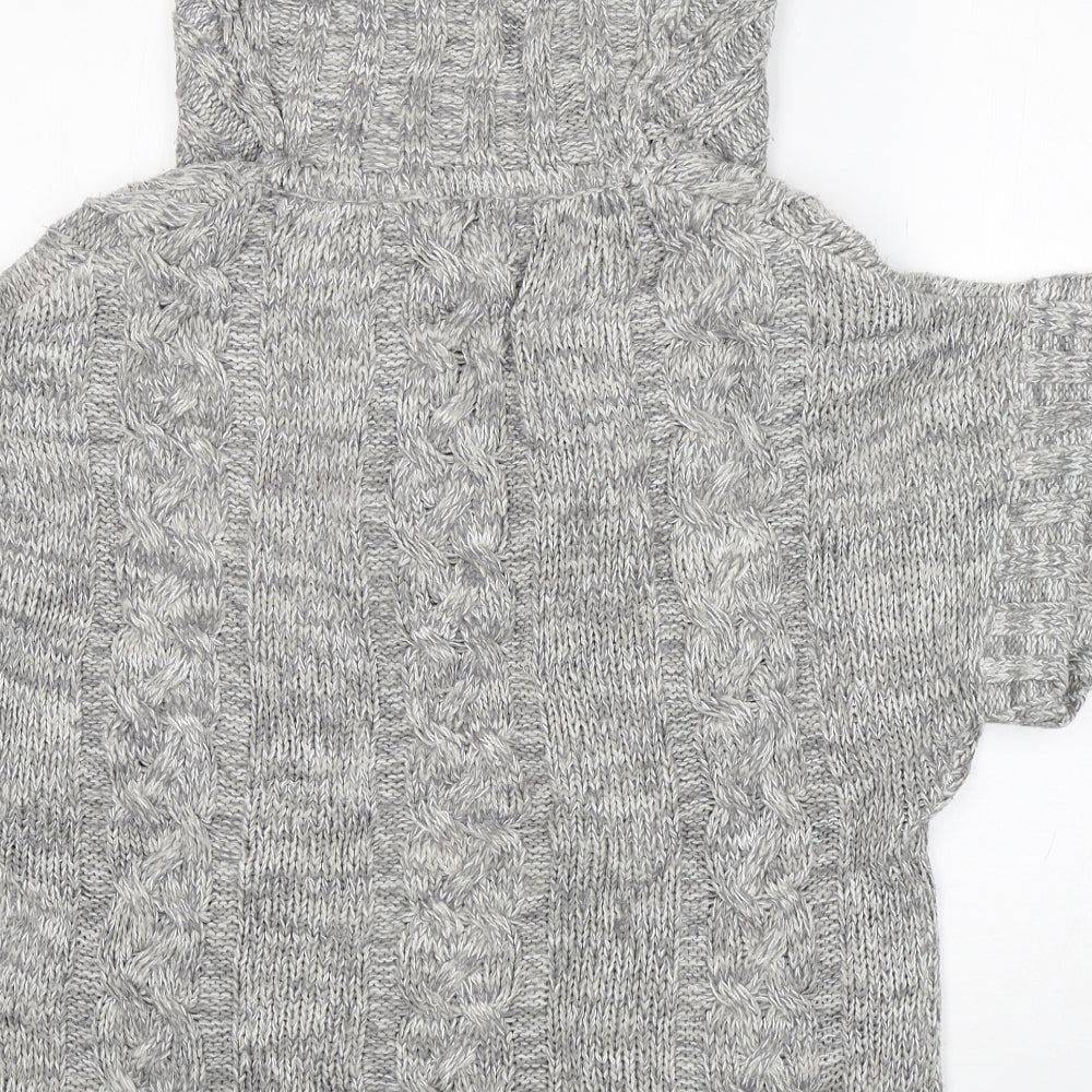 Marshmallow Womens Grey Roll Neck Acrylic Pullover Jumper Size M