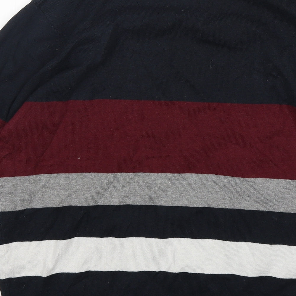 Dorothy Perkins Womens Multicoloured Round Neck Striped Cotton Pullover Jumper Size 16