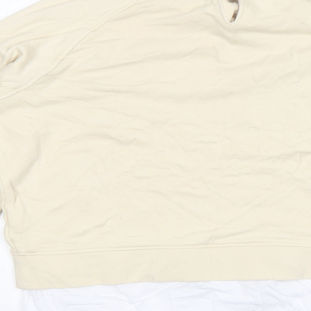 NEXT Womens Beige Collared Cotton Pullover Jumper Size M