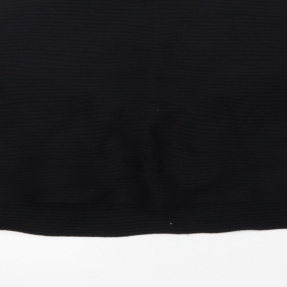 New Look Womens Black Mock Neck Polyamide Pullover Jumper Size L