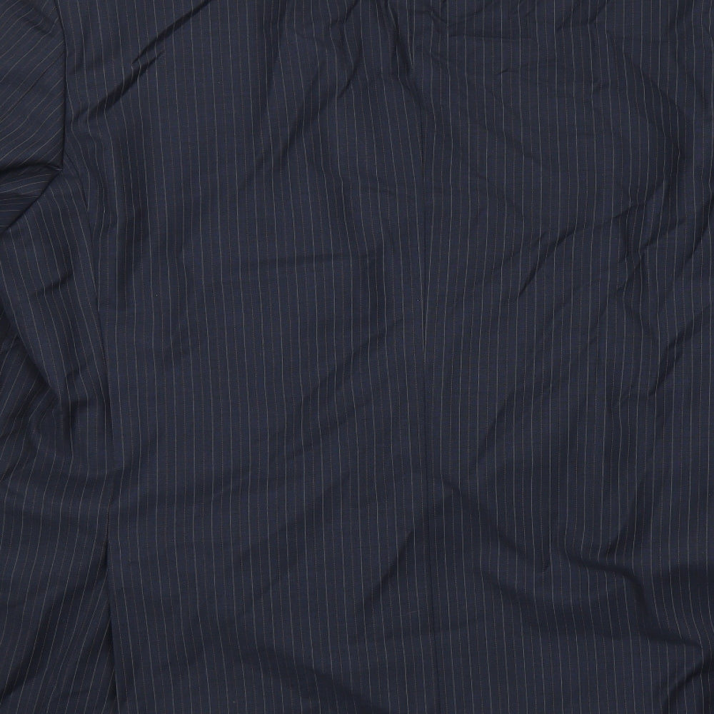 Brook Taverner Mens Blue Striped Wool Jacket Suit Jacket