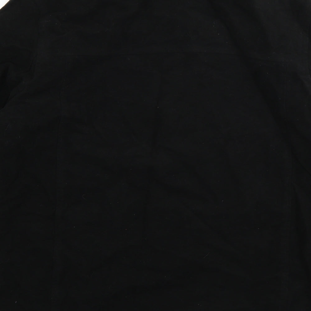 George Mens Black Pea Coat Coat Size L Button