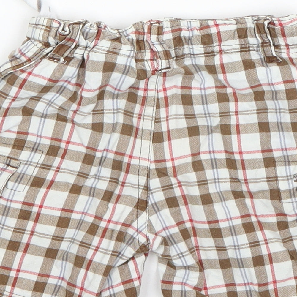 Timberland Boys Beige Plaid Cotton Cropped Trousers Size 18 Months Pullover