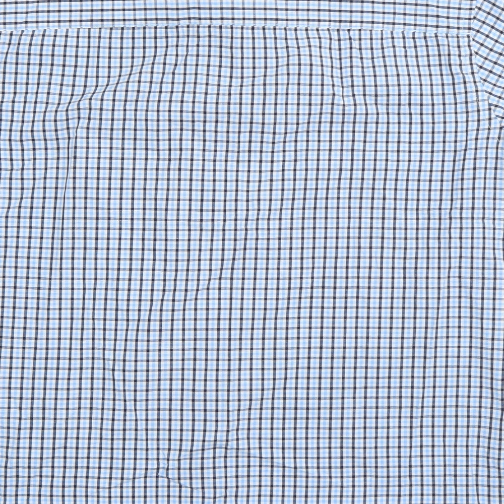 Originals Mens Blue Check Cotton Button-Up Size L Collared Button