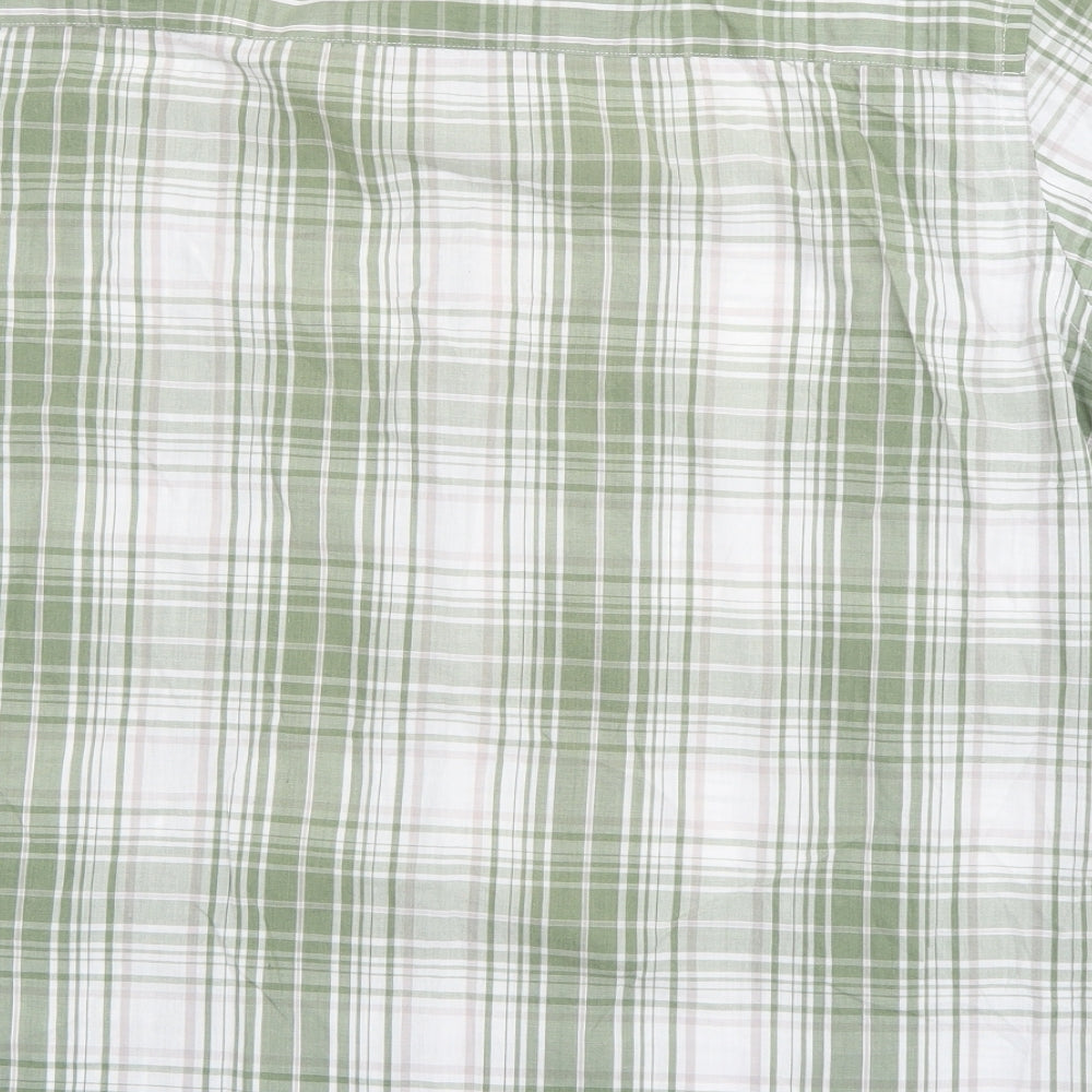 Originals Mens Green Plaid Cotton Button-Up Size L Collared Button