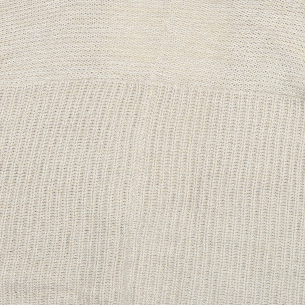F&F Womens Ivory V-Neck Acrylic Cardigan Jumper Size 12