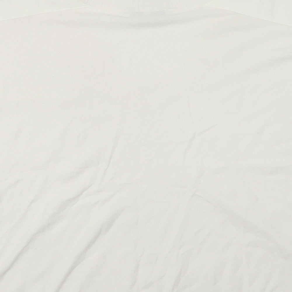 NEXT Womens White V-Neck Viscose Pullover Jumper Size L
