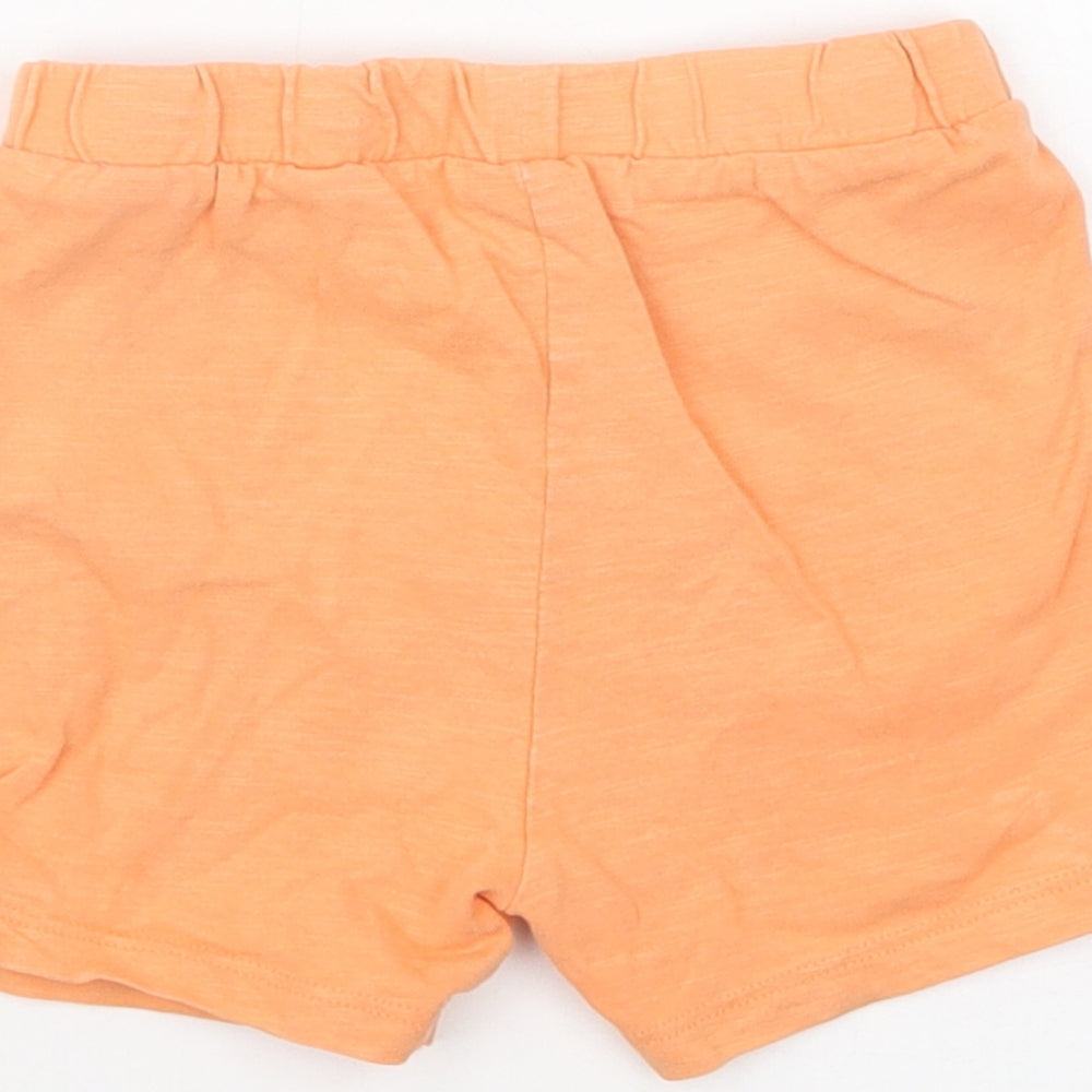Marks & Spencer Baby Orange Cotton Cropped Trousers Size 9-12 Months - Puppy