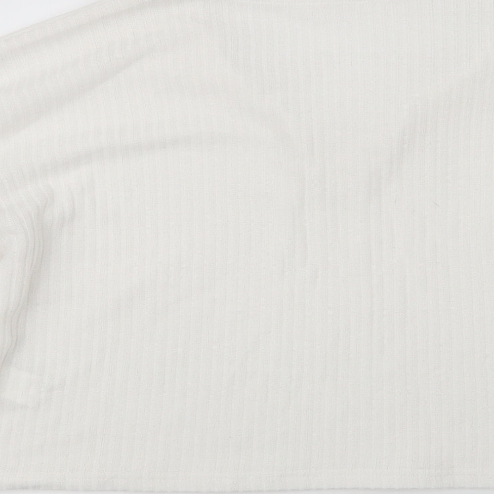 SheIn Womens White Collared Polyester Pullover Jumper Size L