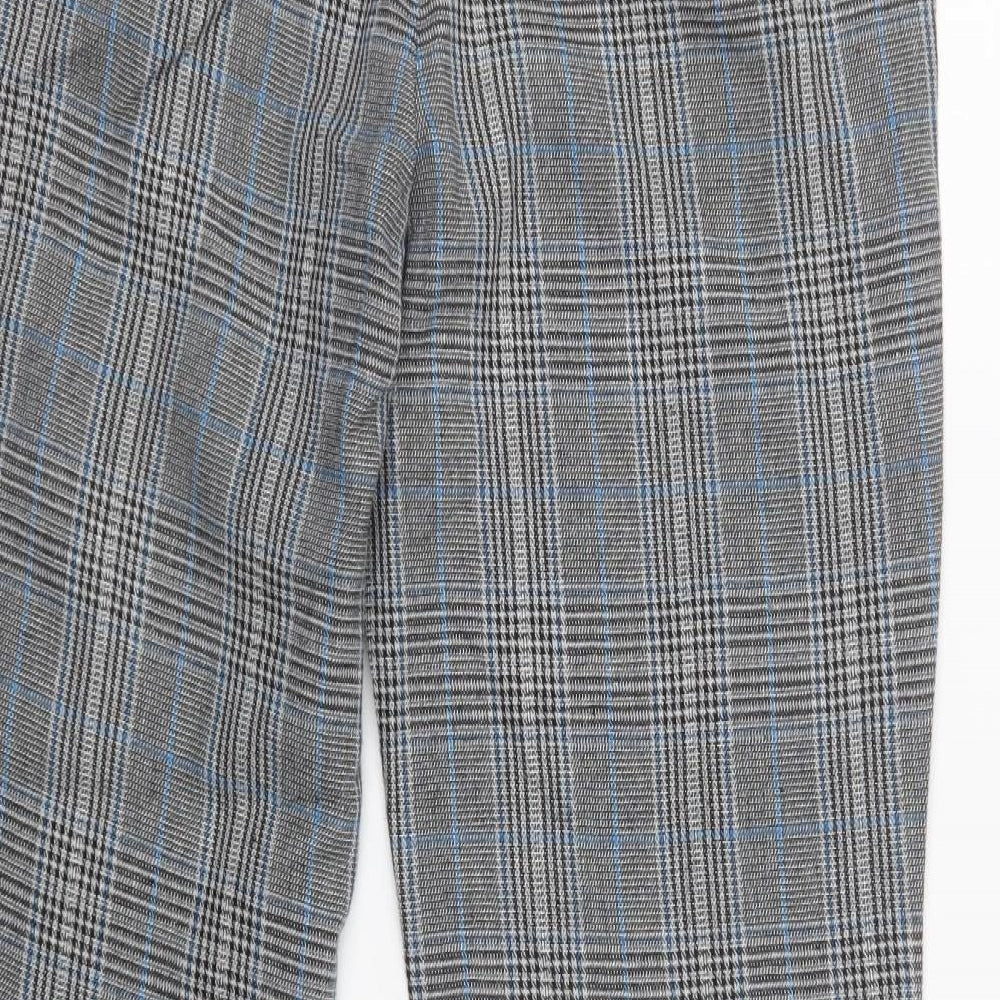 PRETTYLITTLETHING Womens Gold Check Polyester Dress Pants Trousers Size 10 L30 in Regular Zip