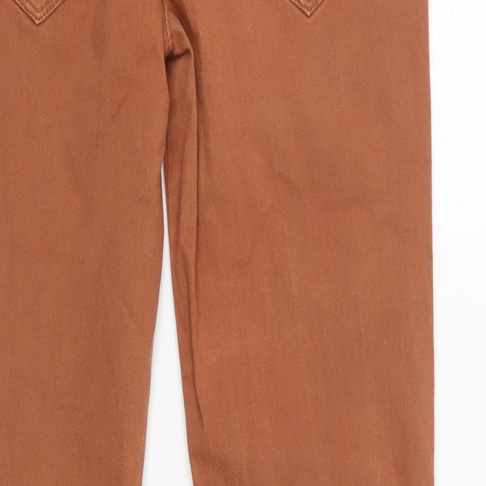 Yes Yes Womens Brown Cotton Skinny Jeans Size 10 L32 in Regular Button