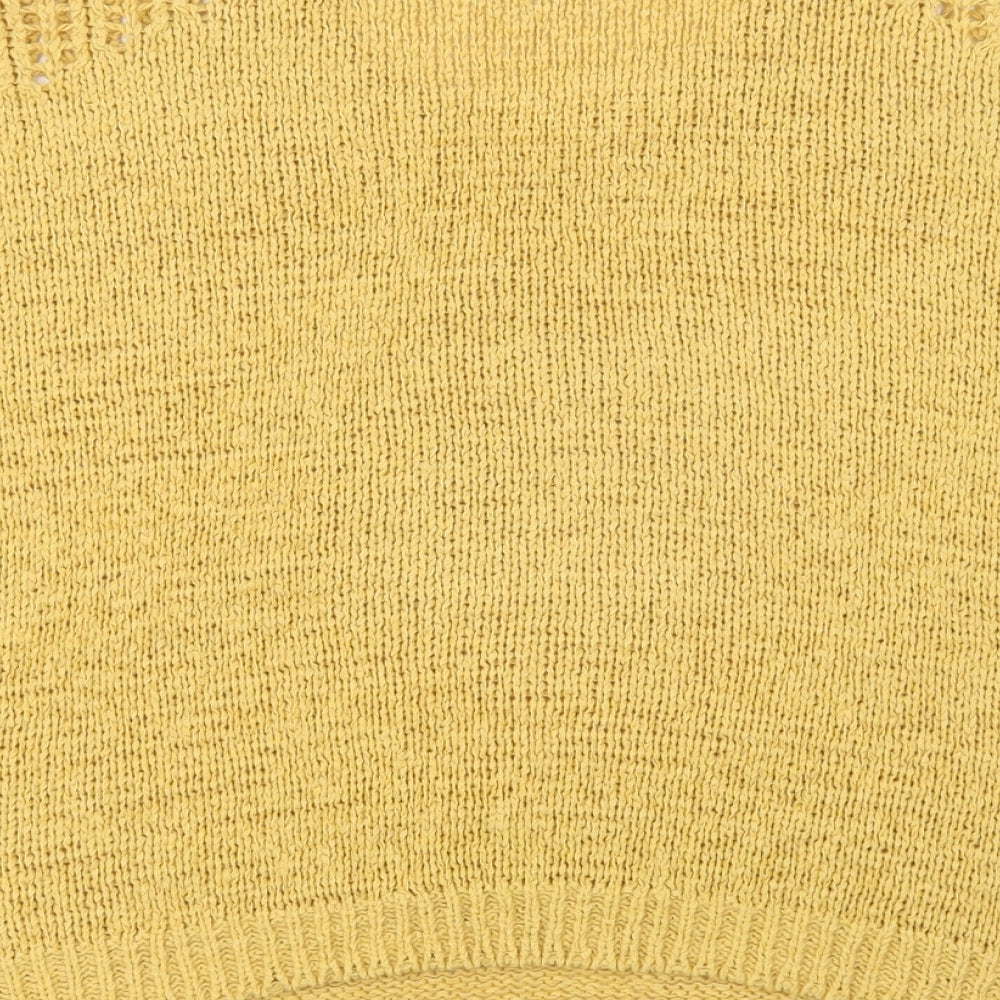 Preworn Womens Yellow Crew Neck Acrylic Pullover Jumper Size S