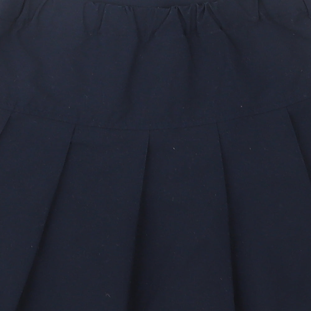 Marks & Spencer Girls Blue Polyester Pleated Skirt Size 4-5 Years Regular - School Wear