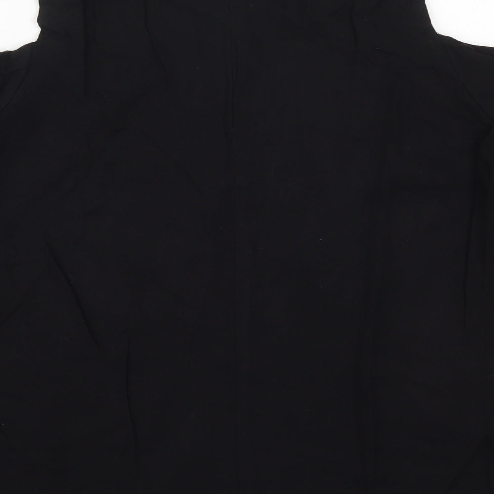 Just Fab Womens Black Viscose Basic Blouse Size XL Round Neck