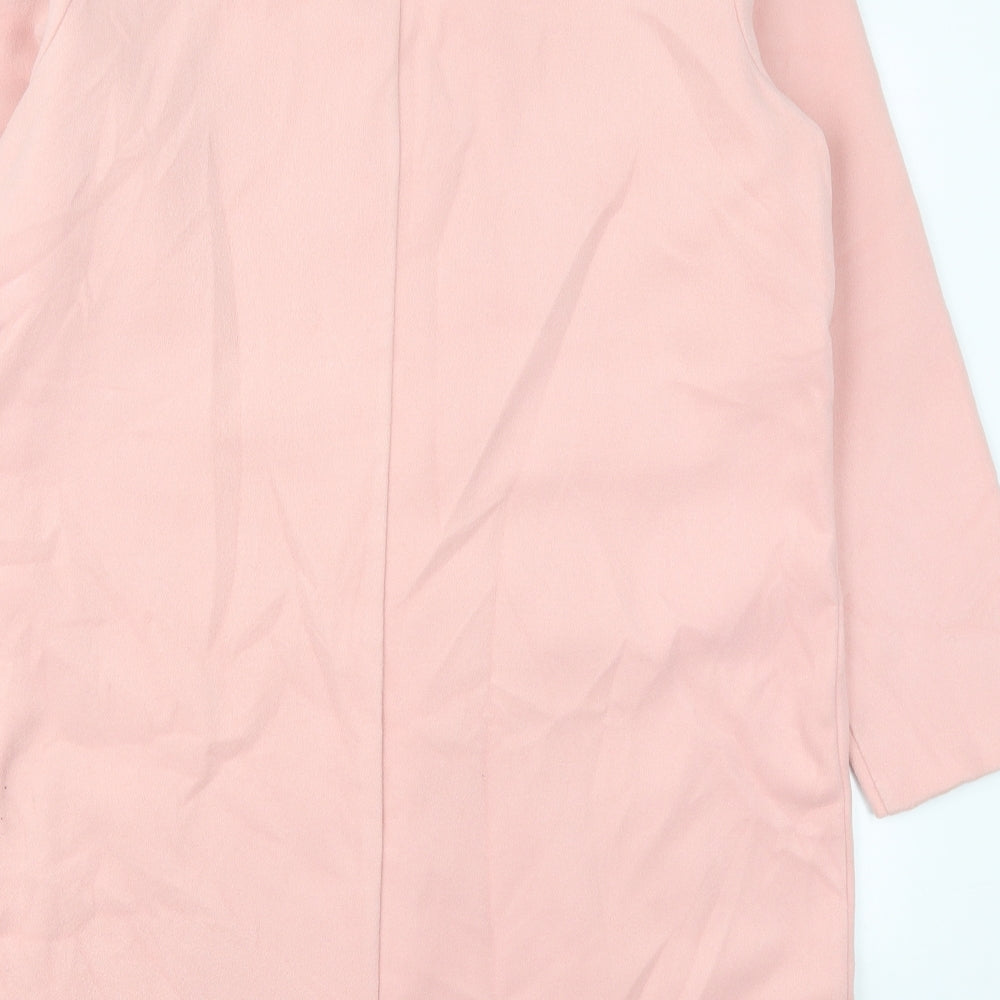 Just Fab Womens Pink Pea Coat Coat Size XL Button