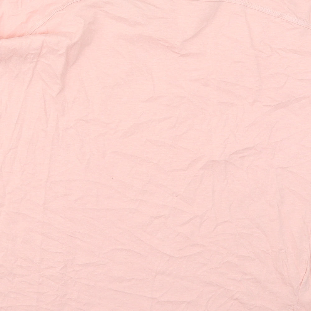 Avenue Womens Pink Cotton Basic T-Shirt Size 12 V-Neck