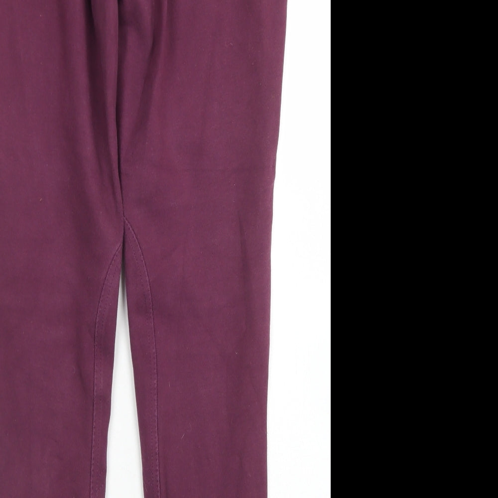 Dublin Womens Purple Cotton Chino Trousers Size 18 L29 in Regular Hook & Eye