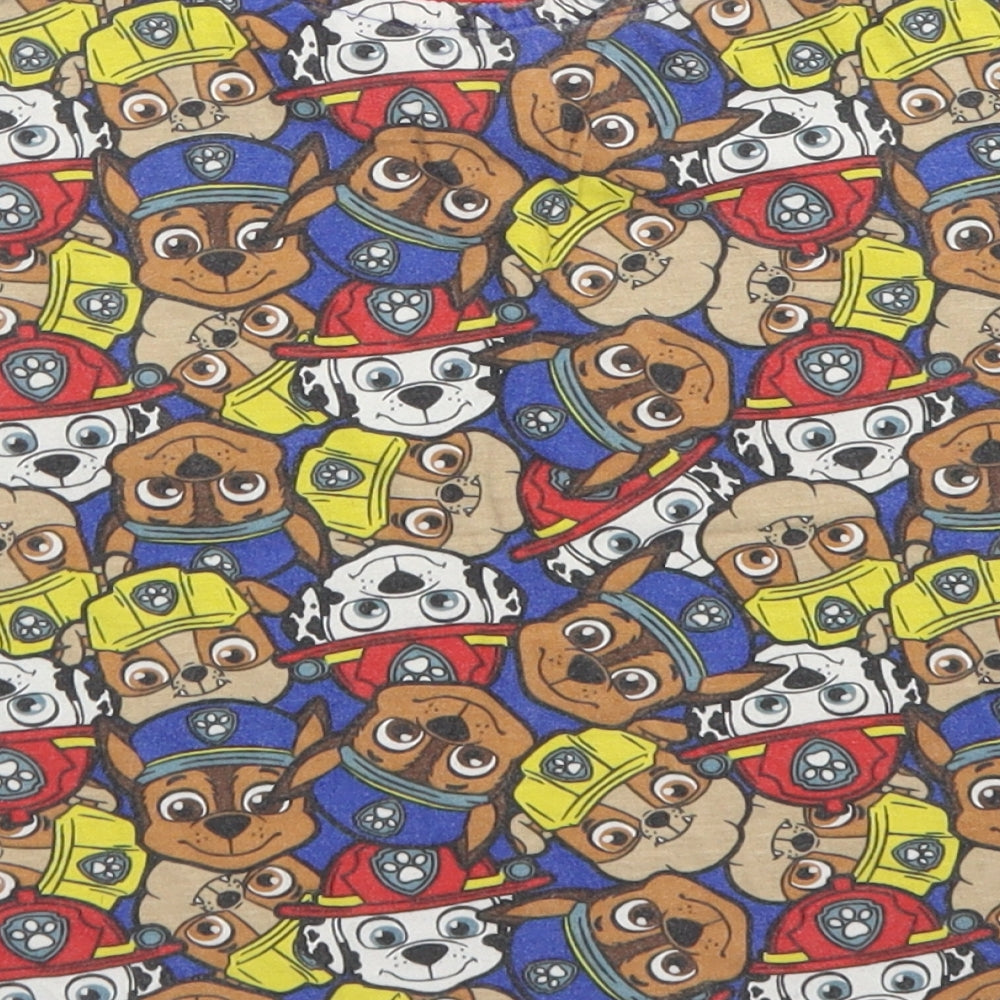 Character.Com Boys Blue Spotted Cotton Basic T-Shirt Size 5 Years Crew Neck - Paw Patrol