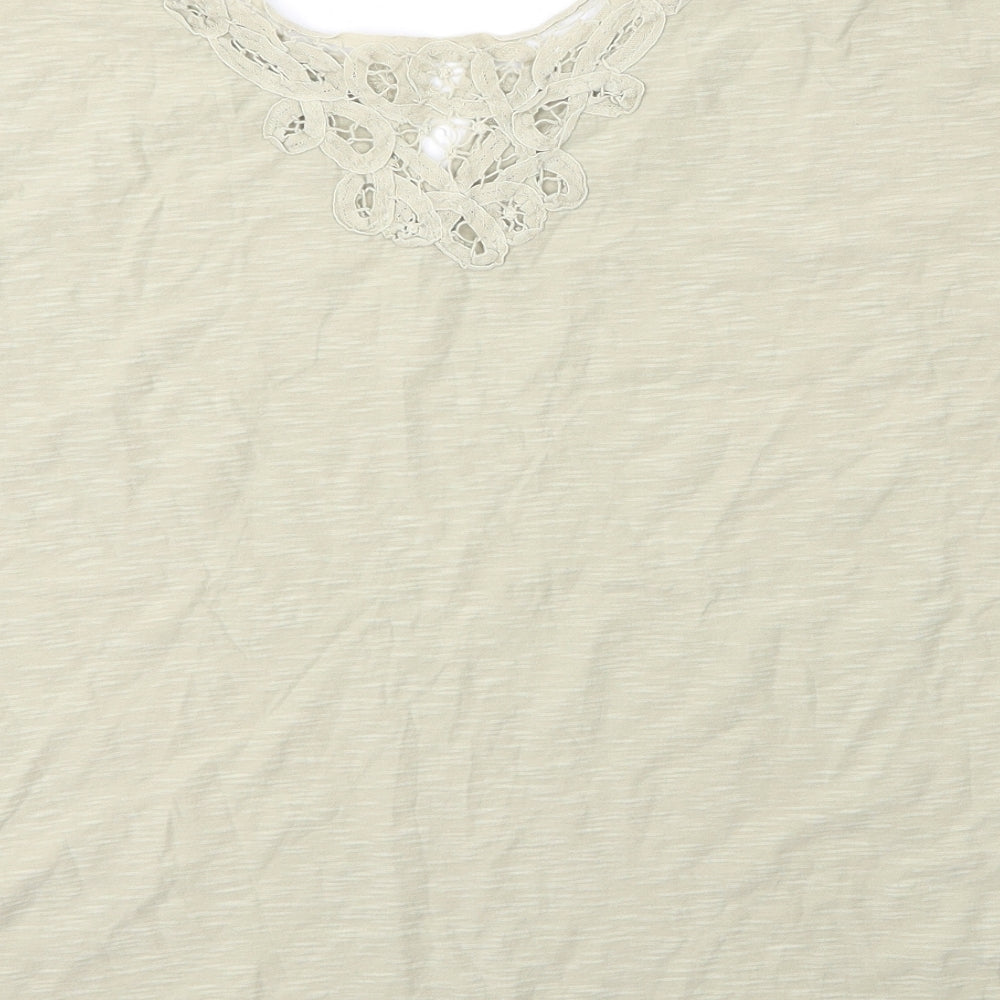 NEXT Womens Green Cotton Basic T-Shirt Size 12 Round Neck