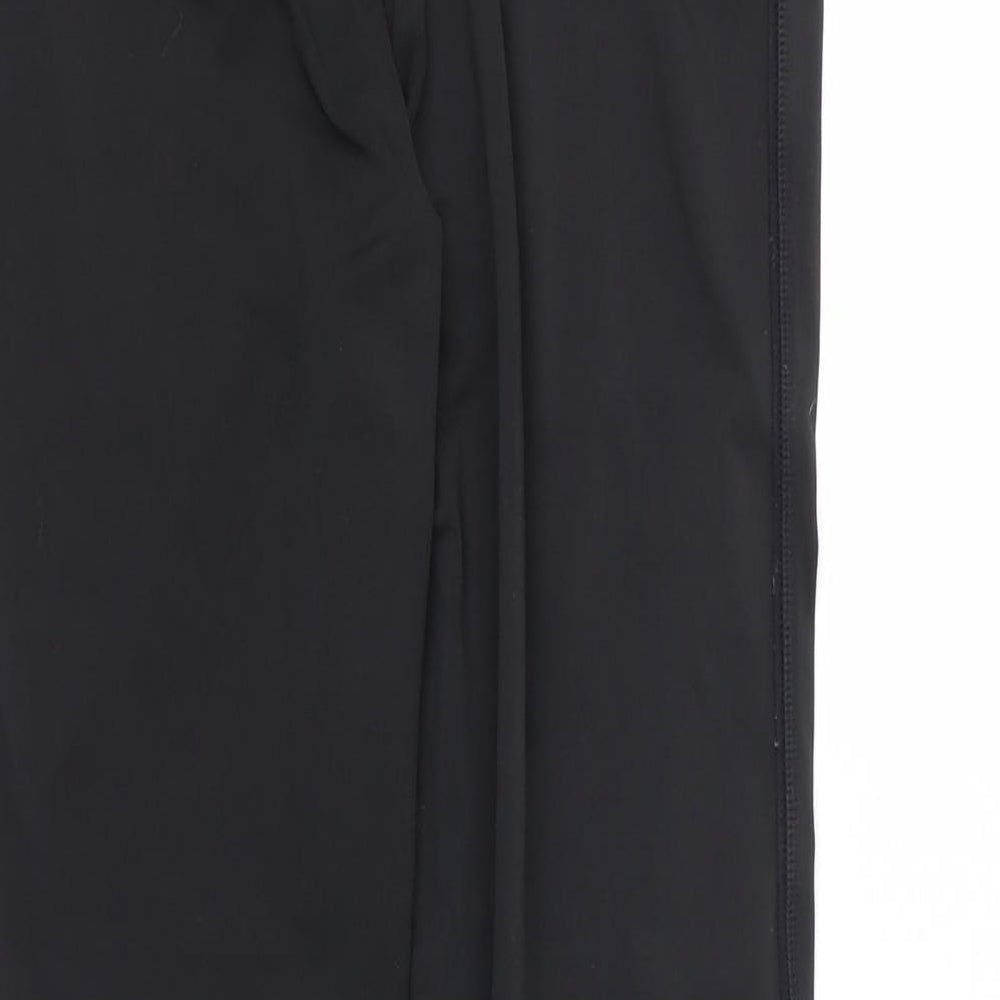 Workout Womens Black Polyester Compression Leggings Size S L24 in Regular